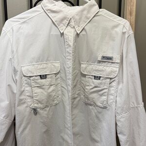 Columbia Classic White Button-Up Shirt women’s xl PFG